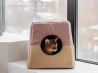 Будиночок-трансформер два в одному для собак та котів Harley and Cho Cabrio Caramel S 40х40х40 cm