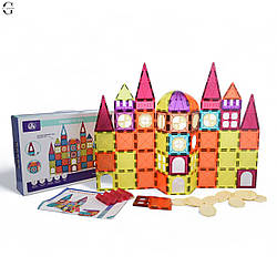 Магнітний конструктор Замок великі деталі 77 штук