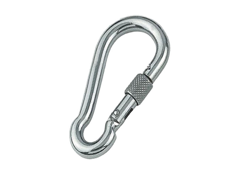 Карабін 11*120 мм, карабін оцинкований пожежний з фіксатором, фото 1