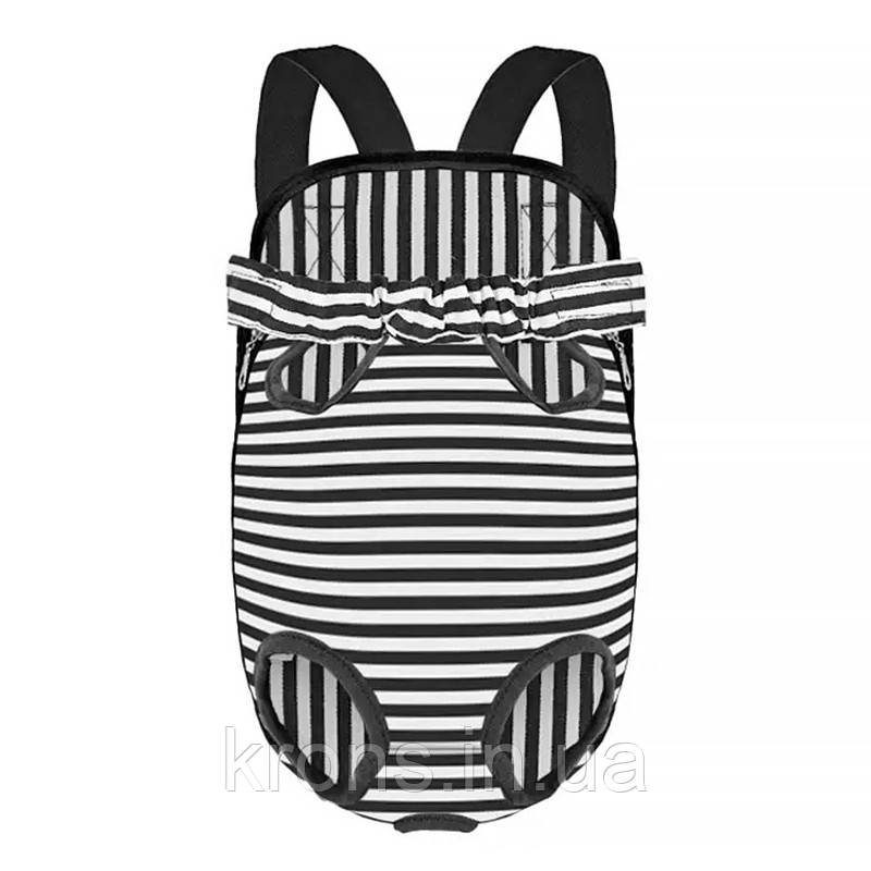 Рюкзак-кенгуру для тварин DT834 Strip Black + White L, фото 1