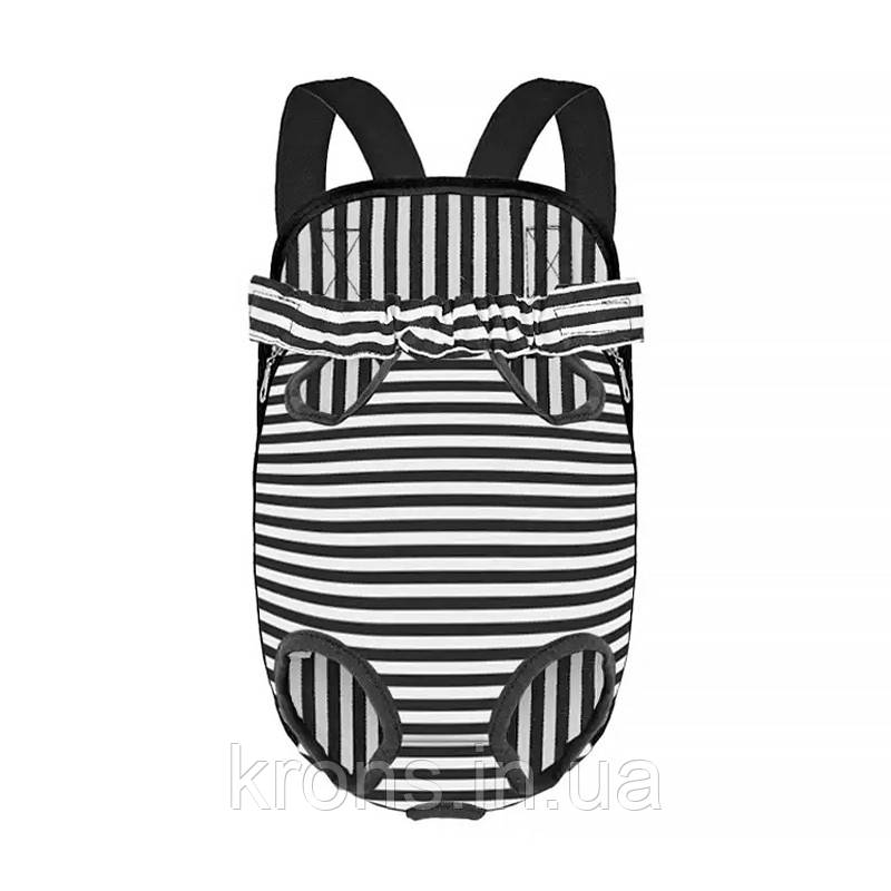 Рюкзак-кенгуру для тварин DT834 Strip Black + White M, фото 1