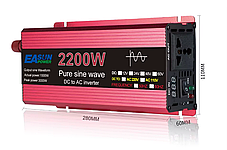 Перетворювач напруги EASUN POWER 2200W (1100W) інвертор із чистою синусоїдою 12V-220V, фото 4