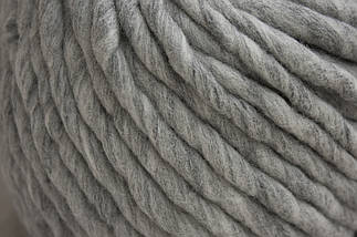 Товста пряжа ручного прядіння Elina Tolina 100% вовна (оброблена), сірий меланж, фото 2
