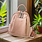 Жіночий рюкзак - сумка екошкіра рожевий 1319, фото 2