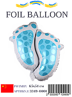 Фольгована куля П'яточки блакитні 65х54 см (Китай) в упаковці