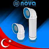 Гнучка армована труба для підключення унітазу Ø110 під кутом 90 довжина 500 мм NOVA 7044N, фото 4