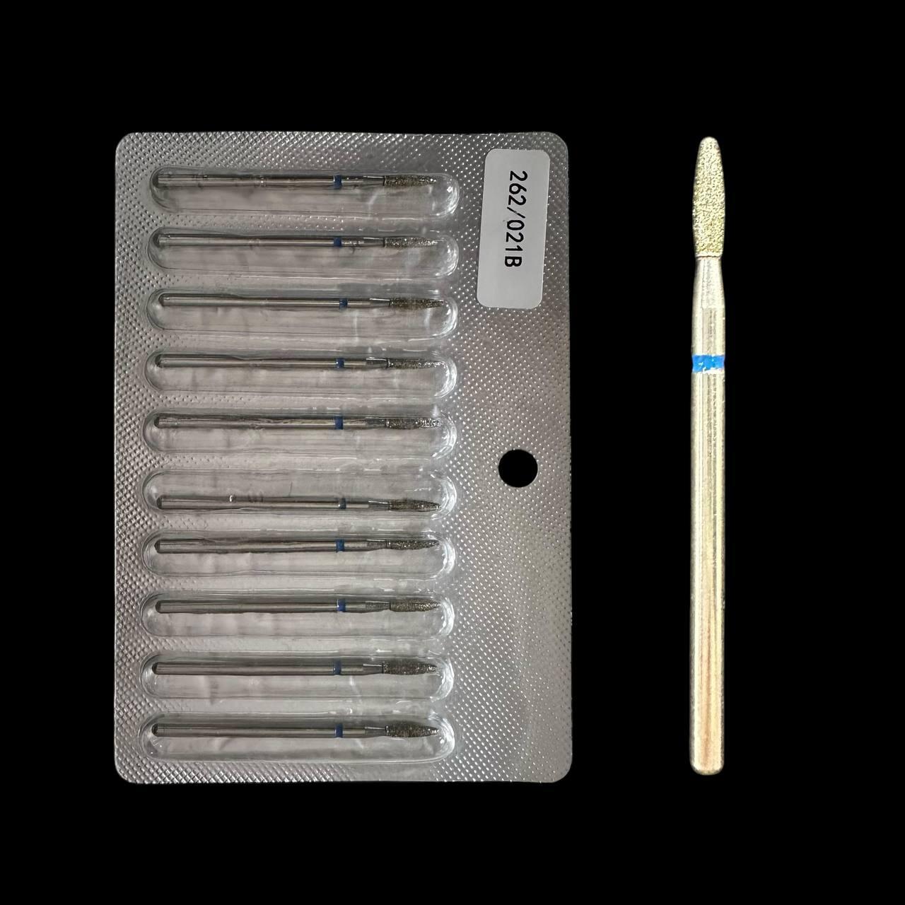 Алмазні фрези манікюрні 10 шт синя насічка (262/021B)