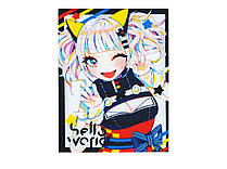 Аплікація пришивна Аніме різнокольорова "Дівчина-кішка" 18×24 см