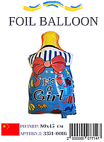 Фольгована повітряна кулька Пляшечка з соскою блакитна 80х45 см (Китай)