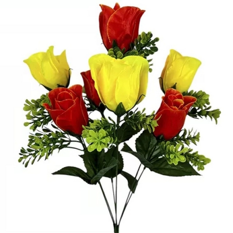 Штучні квіти букет бутонів троянд, 48 см (20 шт. в уп), фото 1
