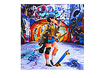 Аплікація пришивна різнокольорова "Дівчина графіті скейт" 22×22,5 см