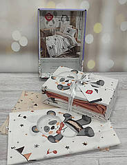 Дитяча натуральна постільна білизна у ліжечко ранфорс Cotton Box Musico