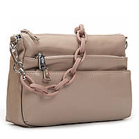 Жіноча шкіряна сумка 3011 light khaki .Купити жіночі сумки гуртом і в роздріб із натуральної шкіри в Україні, фото 4