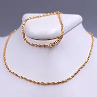 Цепочка Спираль из медицинского золота 50 см * 2.5 мм. Цепочка позолота 18К Xuping