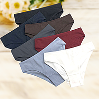 Жіночі трусики хлопкові Nicoletta набір 7 шт рубчик Розмір M L XL XXL