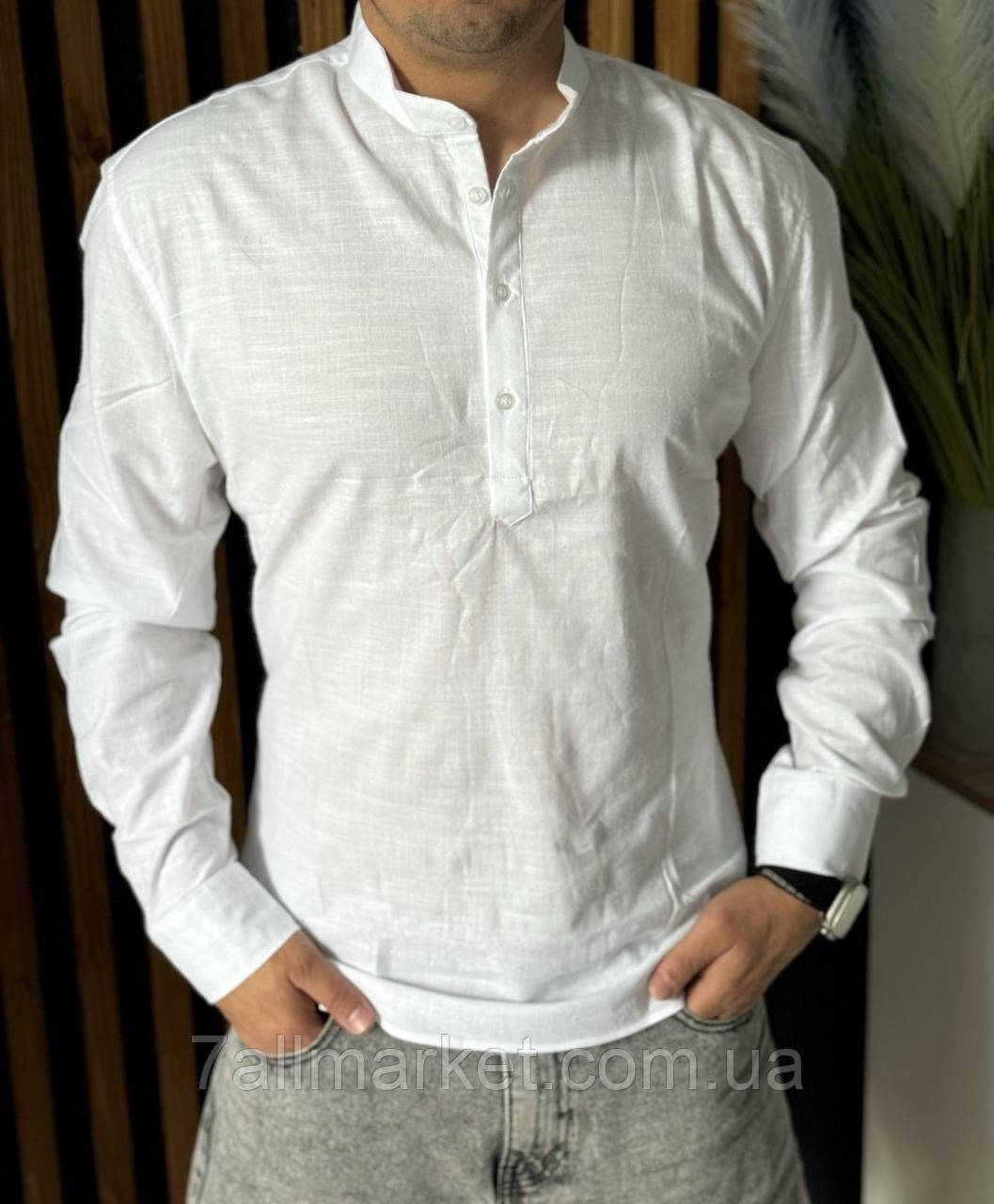 Сорочка чоловіча лляна Arma з довгим рукавом розміри L-3XL (3цв) "TURHAN" недорого від прямого постачальника