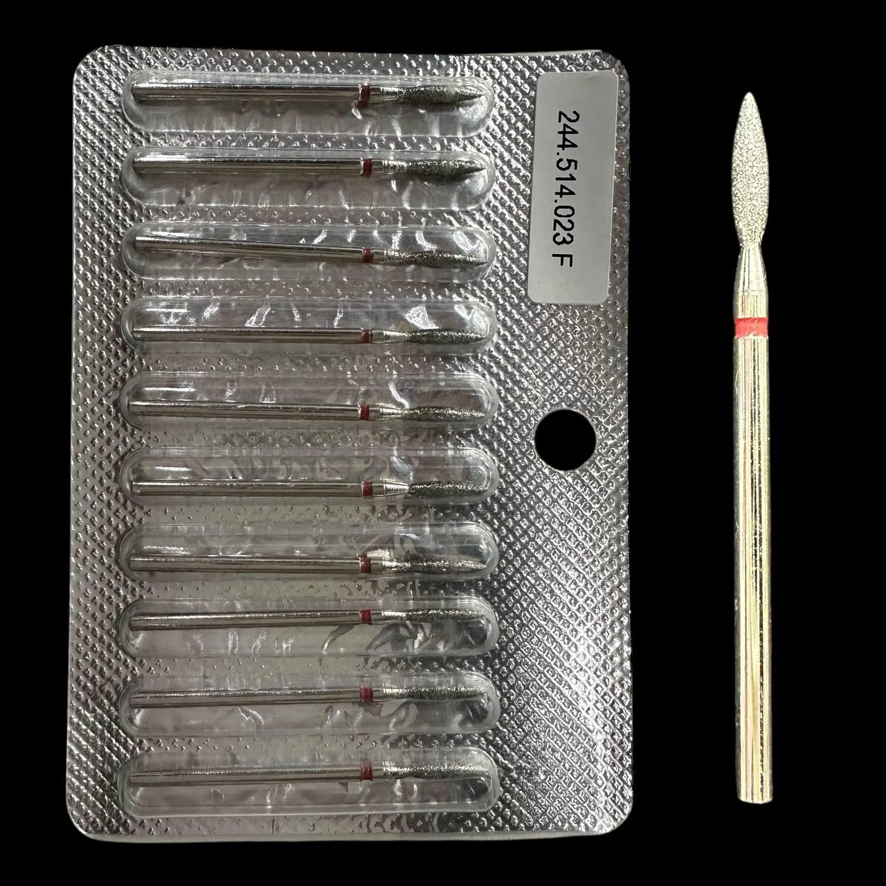 Набір алмазних фрез для манікюру 10 шт червона насічка (244.514.023 F)