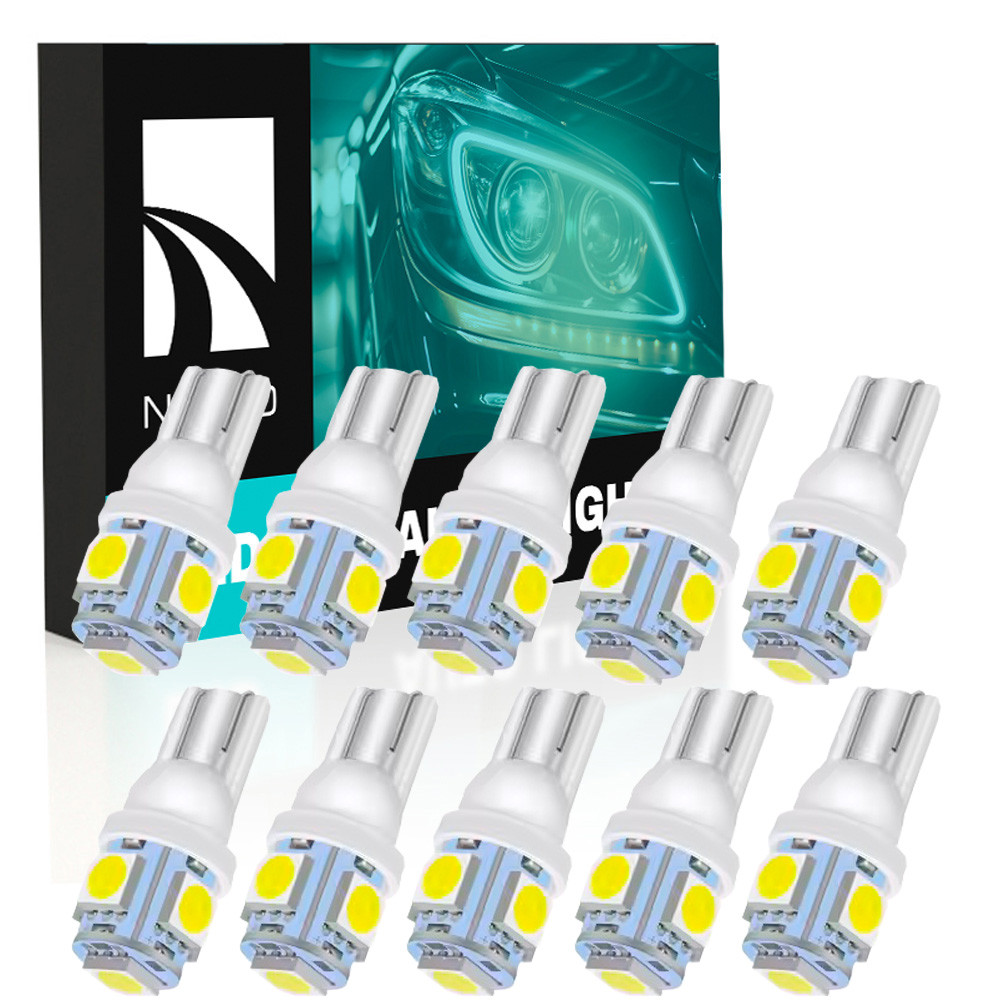 Комплект світлодіодних ламп NAPO LED T10-5050-5smd W5W T10 колір світіння білий 10 шт
