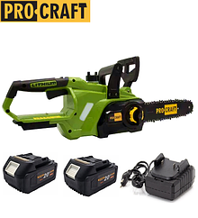 Акумуляторна мініпила Procraft PKA36 (Два акумулятора 20 В, 4 А/год і Зарядний пристрій у комплекті)