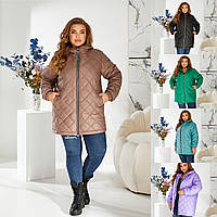 Жіноча весняна куртка 48-50, 52-54, 56-58 чорний, капучіно, фіалка, бірюза, шоколад, зелений