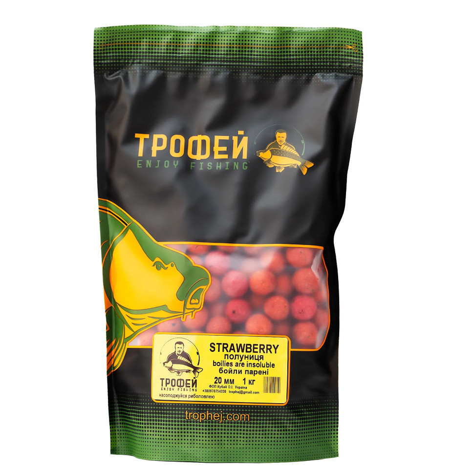 Парені бойли Трофей Strawberry 20 мм 1кг