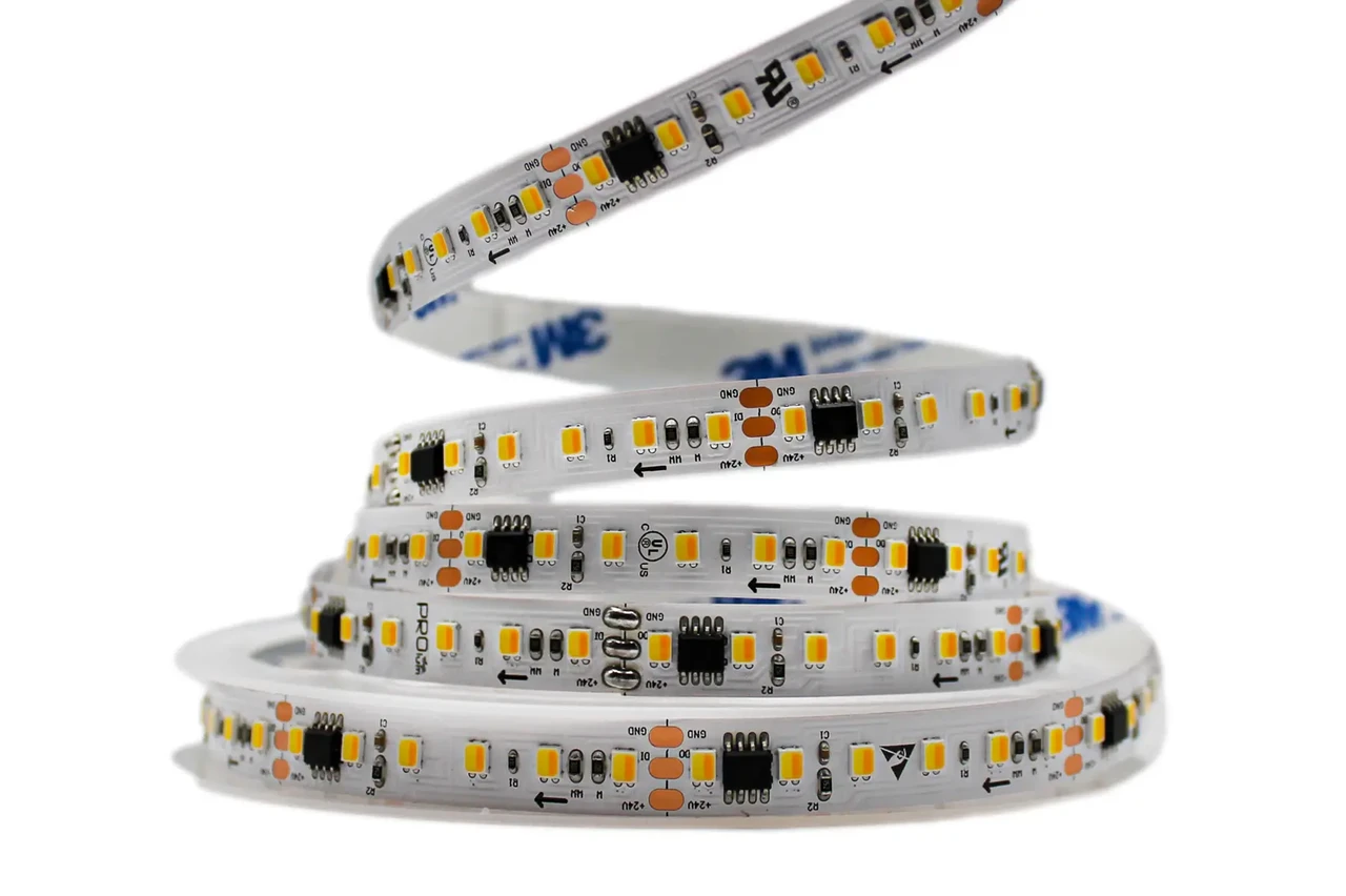 LED стрічка SMART RUN 24в 12Вт 2835\120 IP20 SERIES "SMART" Білий+Тепло-Білий WS2811 Prolum 350019о