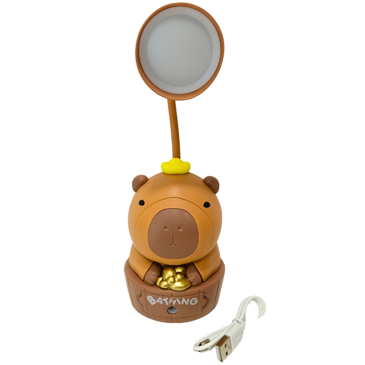 Світильник дитячий + нічник зі стругачкою, Капібара h — 28 см (зарядка від USB) 28059, фото 1