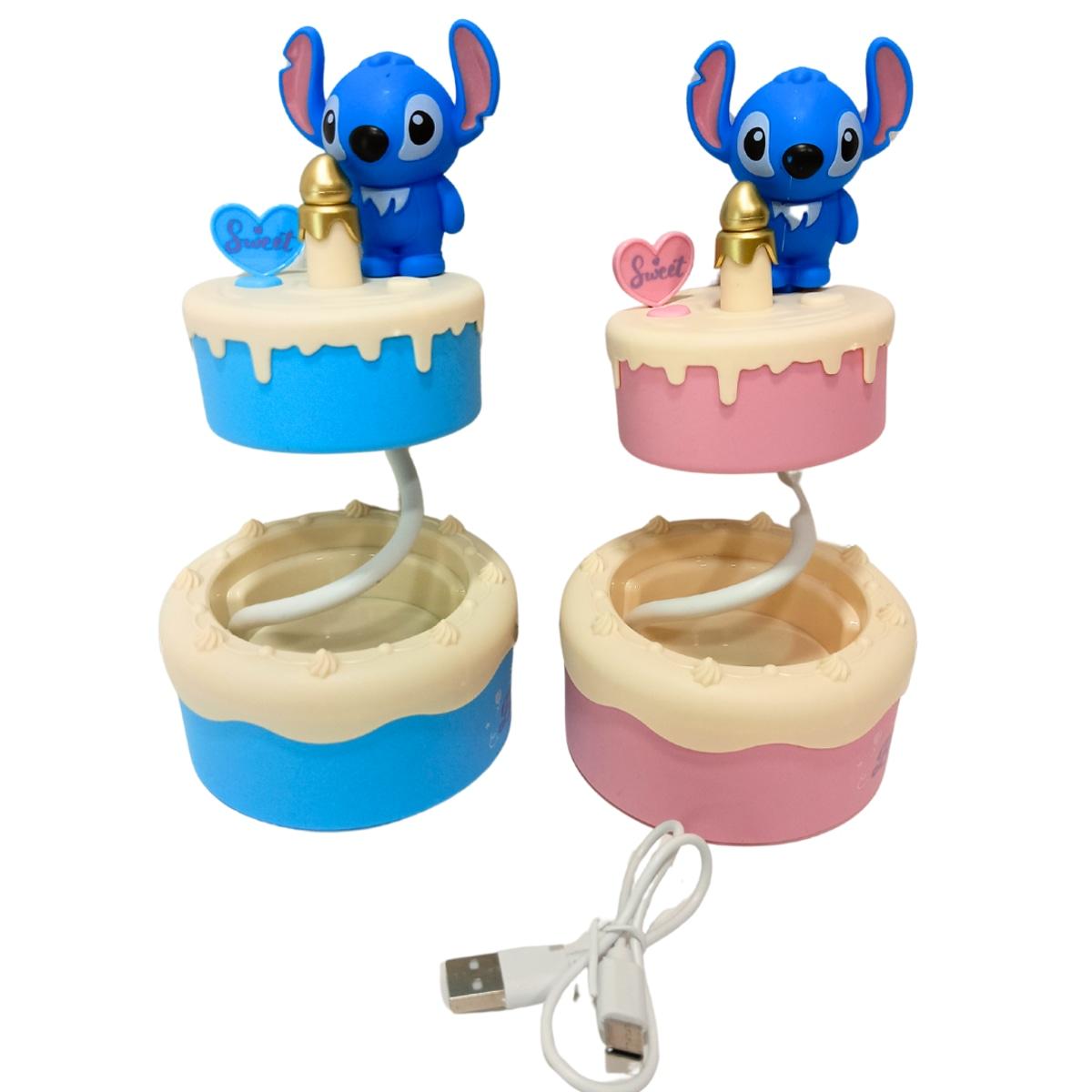 Світильник дитячий + нічник Стіч на торті h-22 см, асорті (зарядка від USB) 27848, фото 1