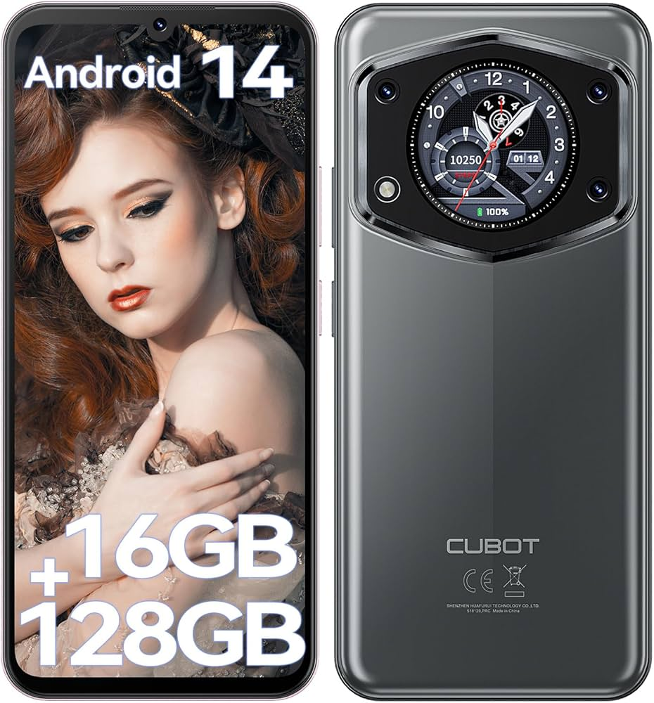 Смартфон Cubot A30 Grey 6/128Gb Android 14 T616 Octa-Core 6.75" 90Hz + скло + чохол!