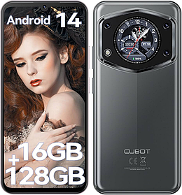Смартфон Cubot A30 Grey 6/128Gb Android 14 T616 Octa-Core 6.75" 90Hz + скло + чохол!
