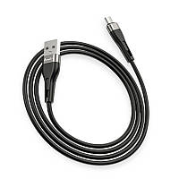 Кабель для заряджання Avantis USB - Micro USB, 1м, 2.4А чорний, круглий силіконове обплет. 295238