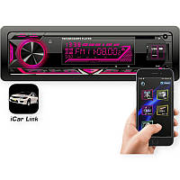 Магнітола Cyclone MP-1067 FM, USB, USB для зарядки 2А, SD, AUX, MP3, WMA, BT, багатокол., iCar Link, сьем.пан