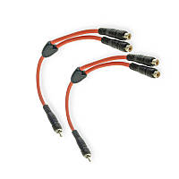 Розгалужувач акустичний міжблочний RCA тато - 2 мами, провід 0,25м для підключення підсилювача CYCLONE