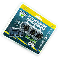 Розгалужувач прикурювача 3 вих. 5А, 60Вт, 2 USB 2.4А, провід 1,0м Євро ARMER