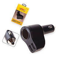 Розгалужувач прикурювача прямий 1 вих. 5А, 60Вт, 2 USB 2.4А, Євро, ВАЗ VOIN