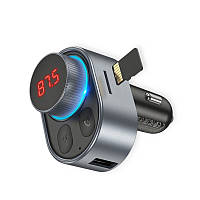 FM модулятор Avantis ACC16 USB, MP3, 12-24В, microSD, USB зарядка, Type C PD30W 3,1А, Bluetooth, LED