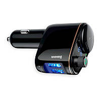 FM модулятор Baseus CCHC000001 USB, MP3, 12-24В, USB швидка зарядка 3,4А, Bluetooth 4.2