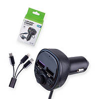 FM модулятор C51 USB, MP3, 12-24В, USB зарядка 3,1А, Bluetooth 5.0, кабель Type C, iPhone, Micro USB