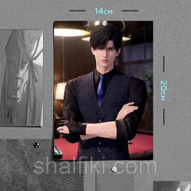 "Зейн / Zayne (Кохання та Глибокий космос / Love and deepspace)" плакат (постер) розміром А5 (14х20см), фото 1