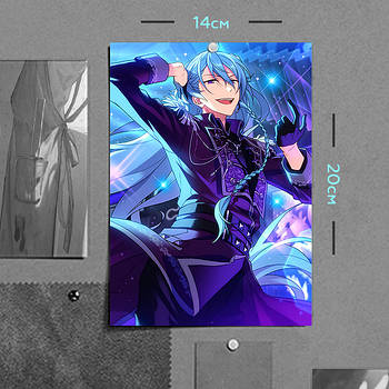 "Ватару Хібікі (Aнсамбль Зірок / Ensemble Stars)" плакат (постер) розміром А5 (14х20см)