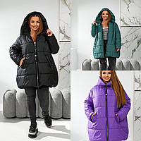 Жіноча весняна куртка : 56-58 60-62,64-66, 68-70 : чорний, пляшка, фіолет