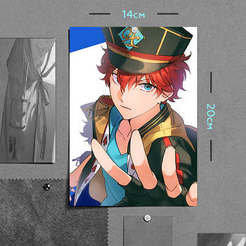 "Хііро Амагі (Aнсамбль Зірок / Ensemble Stars)" плакат (постер) розміром А5 (14х20см)