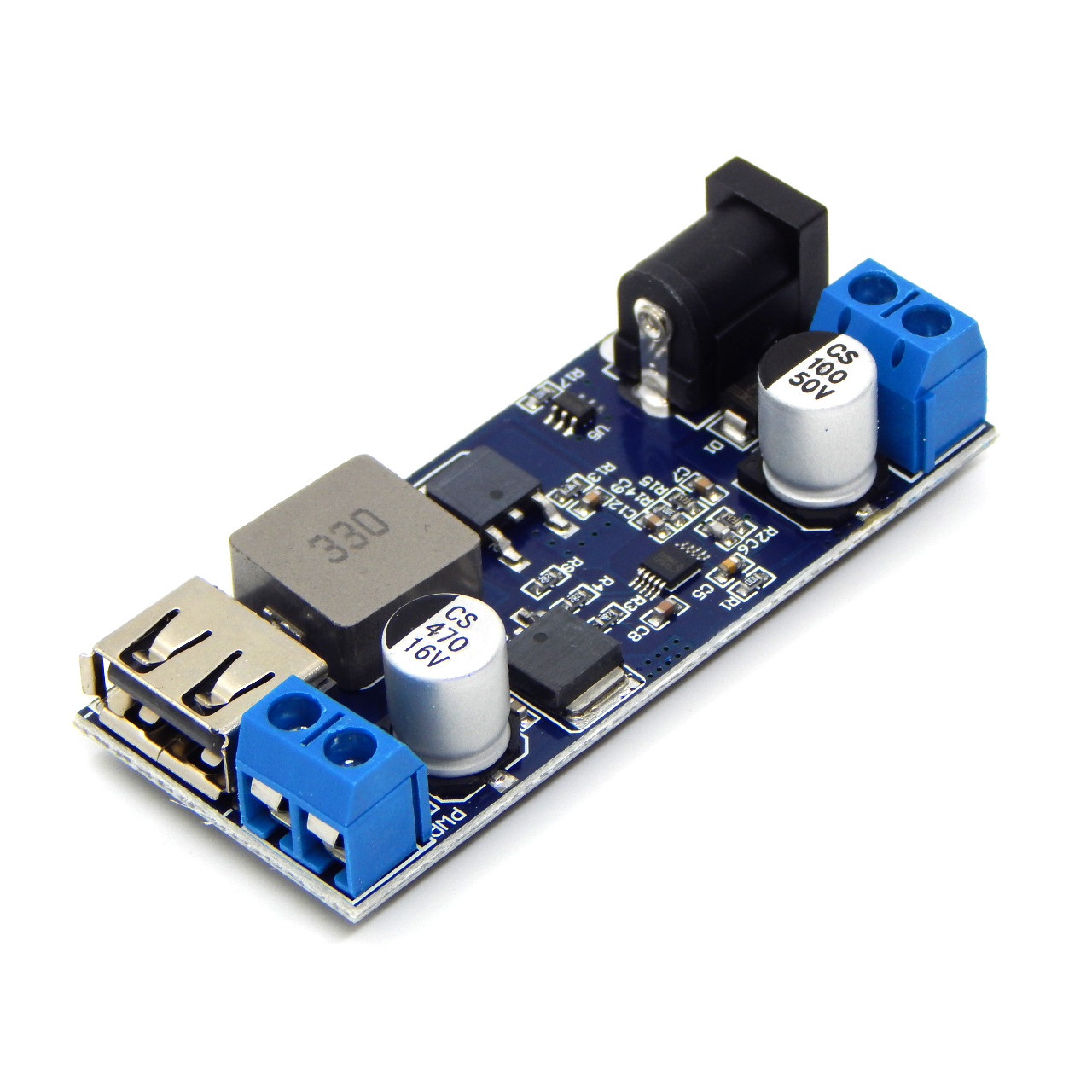 Понижувальний перетворювач DC-DC 24V/12V в 5V 5A з USB і клемами для Arduino та Автоматики, фото 1