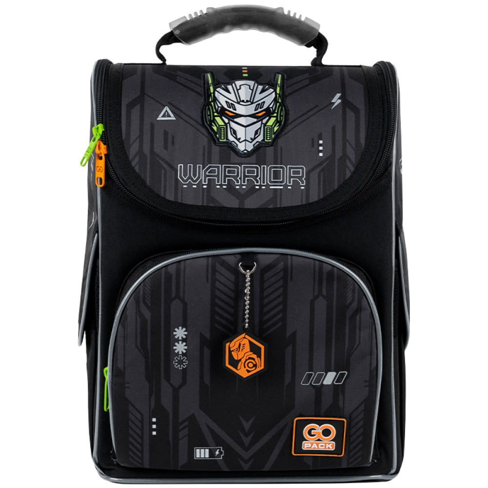 Рюкзак шкільний GoPack Education каркасний Warrior 34x26x13 см, 11 л, чорний