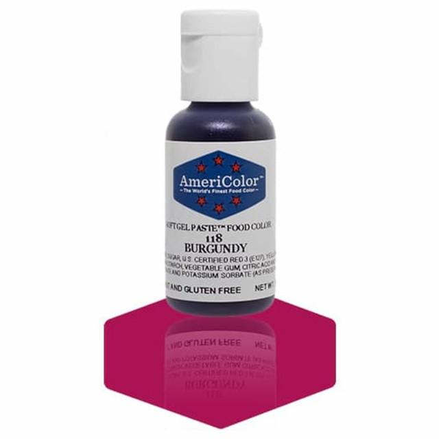 Гелевий барвник AmeriColor Burgundy (118) 21 г, фото 1