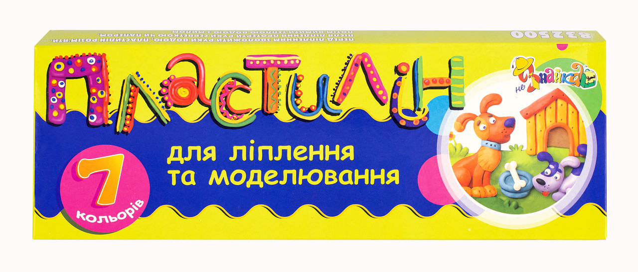 Пластилін дитячий 7 кольорів НеЗнайка Leader c стеком 140 гр 832500