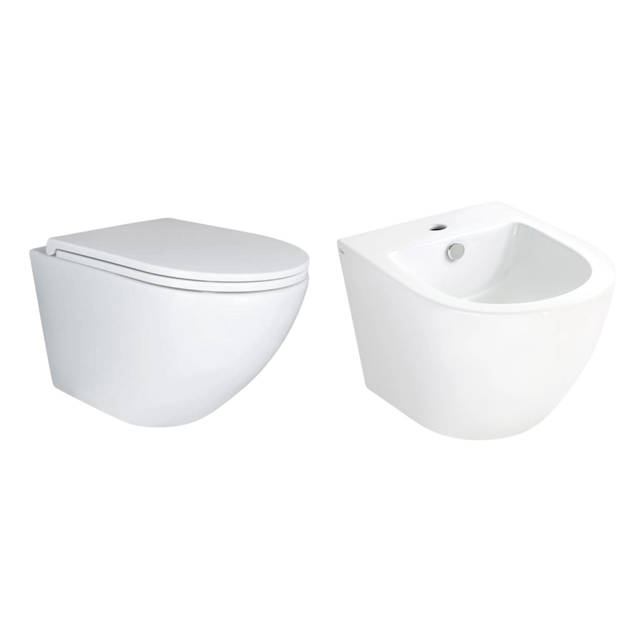 Комплект Qtap Robin 2 в 1: унітаз підвісний Ultra Quiet + біде підвісне Зроби це - Vdalo