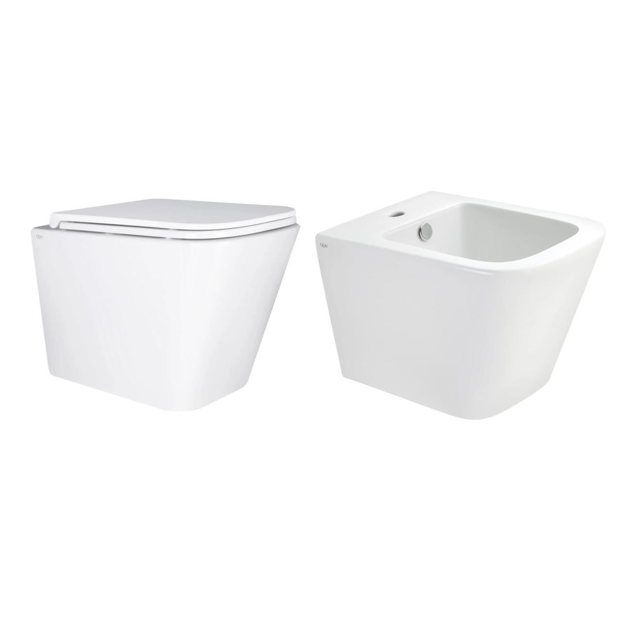 Комплект Qtap Tern 2 в 1: унітаз підвісний Ultra Quiet + біде підвісне Зроби це - Vdalo