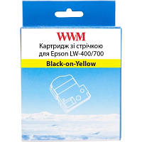 ТОП! Стрічка для принтера етикеток WWM для Epson LW-400/700 12mm х 8m Black-on-Yellow (WWM-SC12Y) - (gHome)