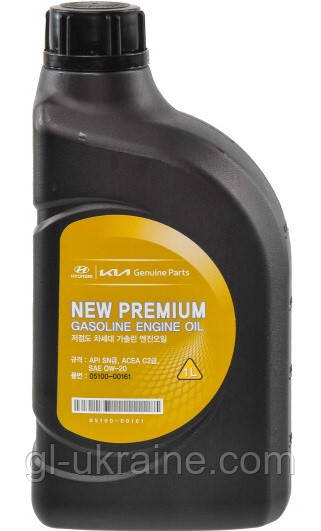 Моторна олива Hyundai/Kia/Mobis New Premium Gasoline 0W-20, 1л (05100-00161)